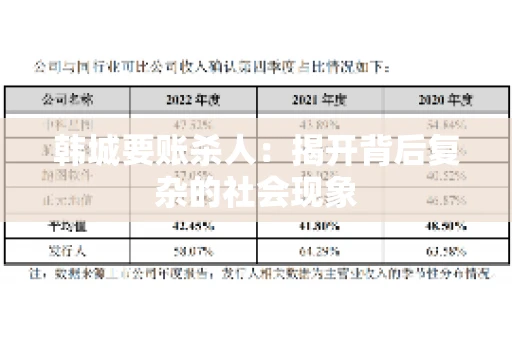 韩城要账杀人：揭开背后复杂的社会现象